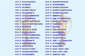 公司主要榮譽一覽表